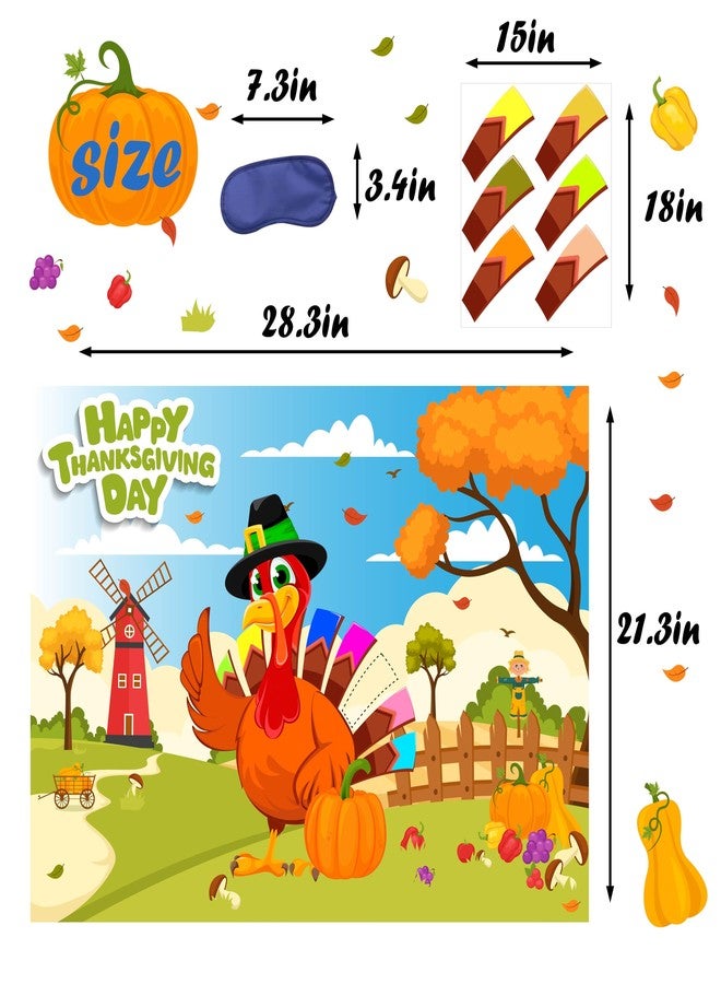 HRENCY Pin The Tail on The Turkey Game Thanksgiving Party Games for Kids Festival Thanksgiving Turkey Party Supplies Activities - Image 5